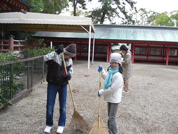 長田神社　清掃